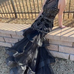Jovani, black & silver, size 6, never worn.